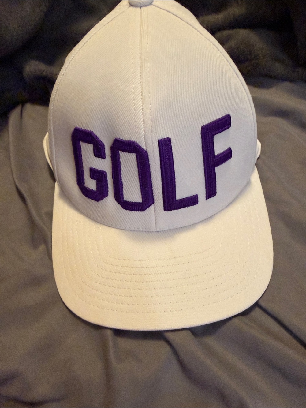 Barstool Golf hat with Purple Embroidery